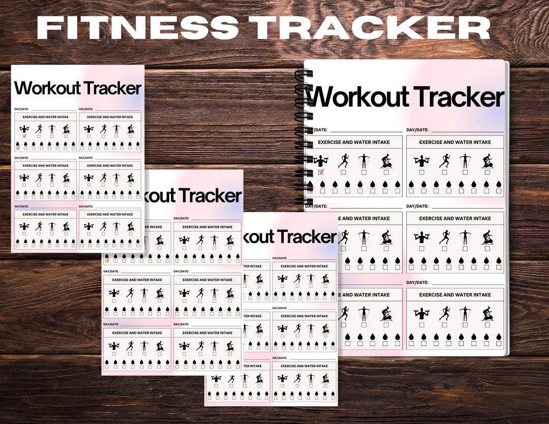 Workout Customizable Tracker White and Pink Bold Gradient Workout Tracker Planner | Weight Loss ...