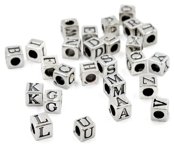 Sterling silver letter sales beads