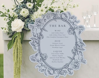Floral Floating Bar Sign - Timeless Floral Design (Custom Color Matching Available!)