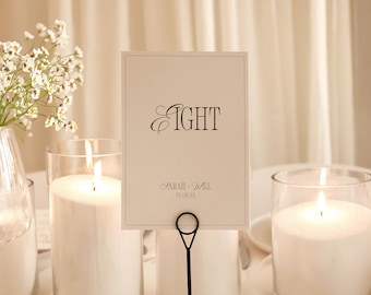 Timeless Table Numbers | Printed on Textured Card Stock | Fine Art Table Numbers | Deckled Edge