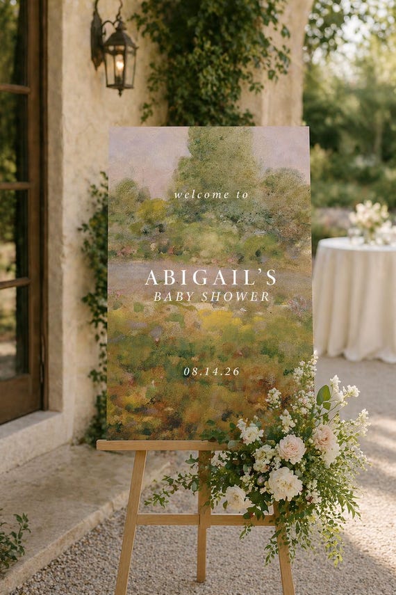 Vintage Garden Welcome Sign – Custom Baby Shower or Event Sign
