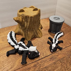 3D Printed Skunk and Trash Can
