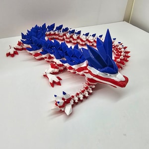 Articulated Patriotic Crystal Dragon