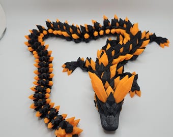 3D Printed Articulated Crystal Dragon – Designed by Cinderwing 3D – 25” Long