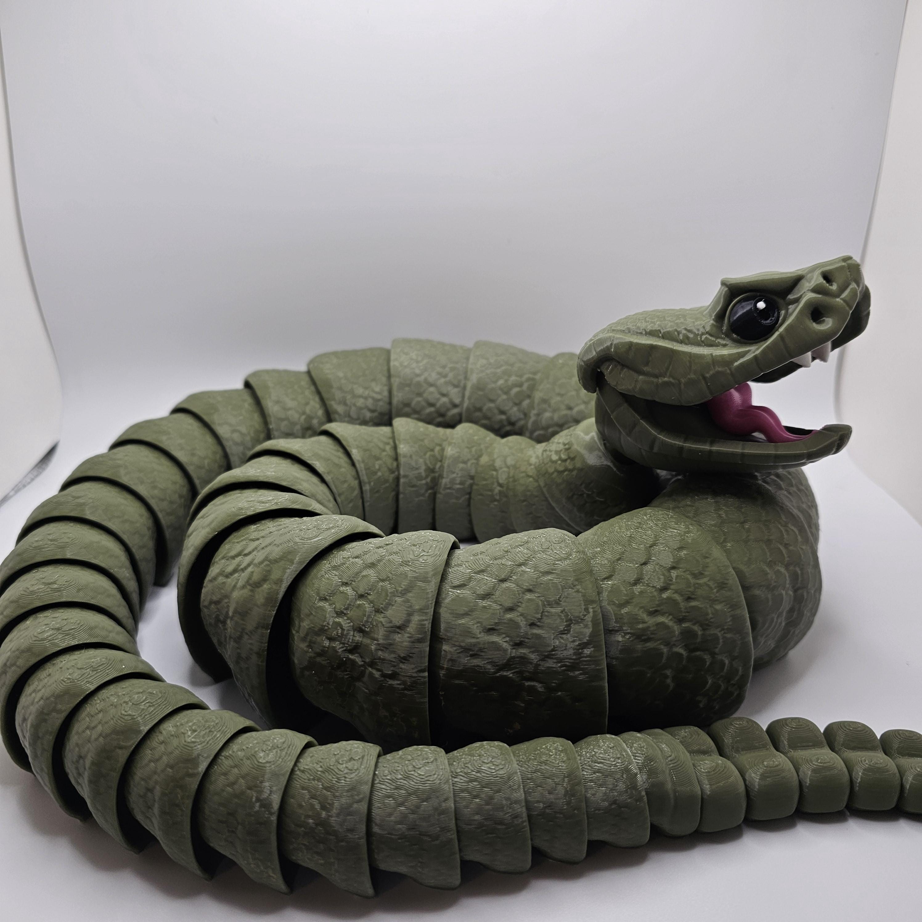 45-inch Giant 3d-printed Rattlesnake – Realistic & Flexible With