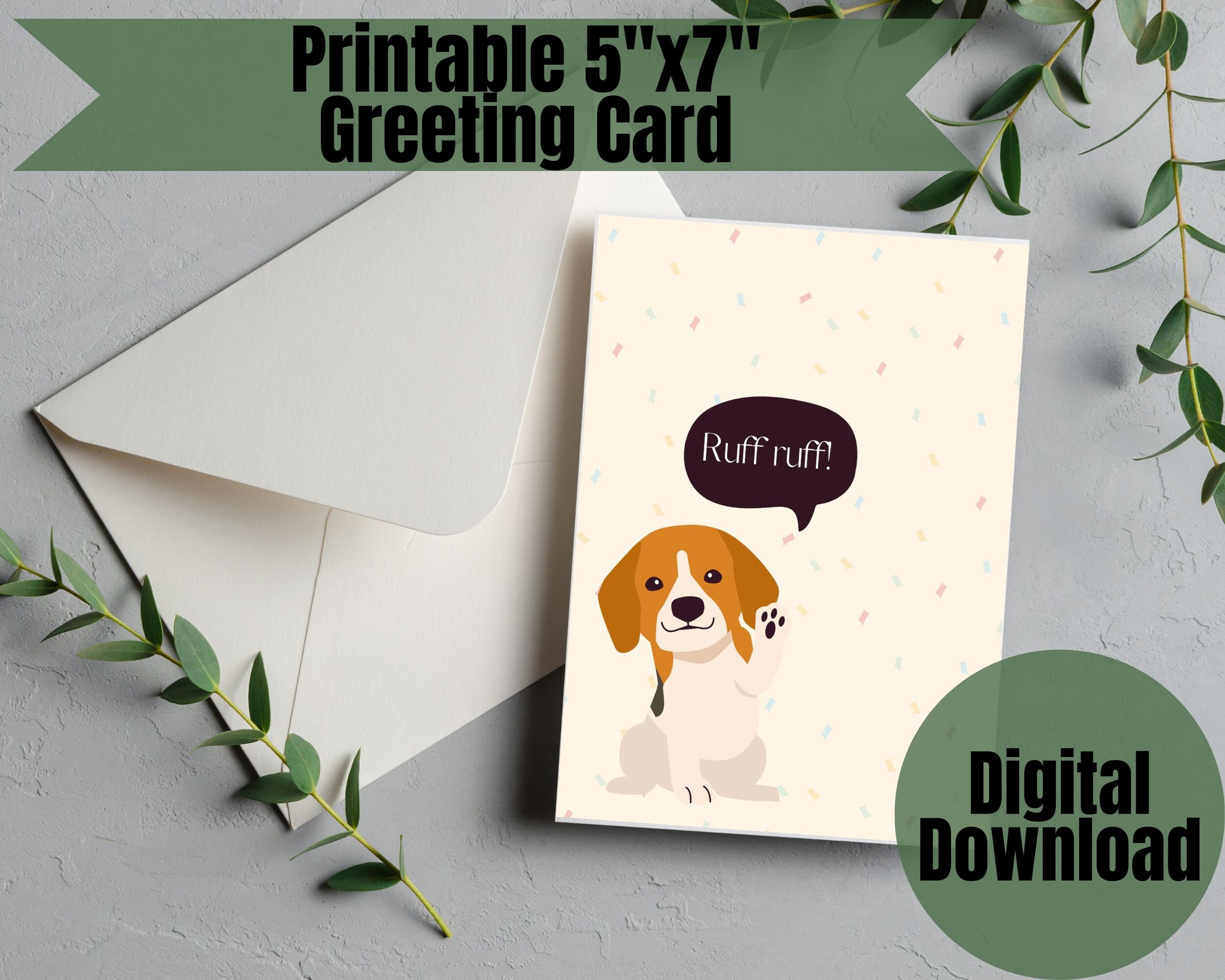 Printable Dog Birthday Card | Digital Download Birthday Card | Birthday ...