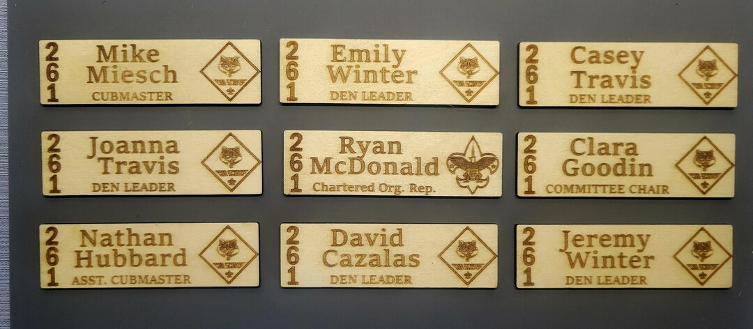 Customized Scout Nametag Name Badge Cub Scout Leader Name - Etsy