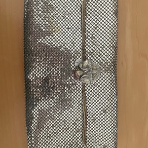 Cocktail Clutch Purse  Silver  Mesh ‘60s