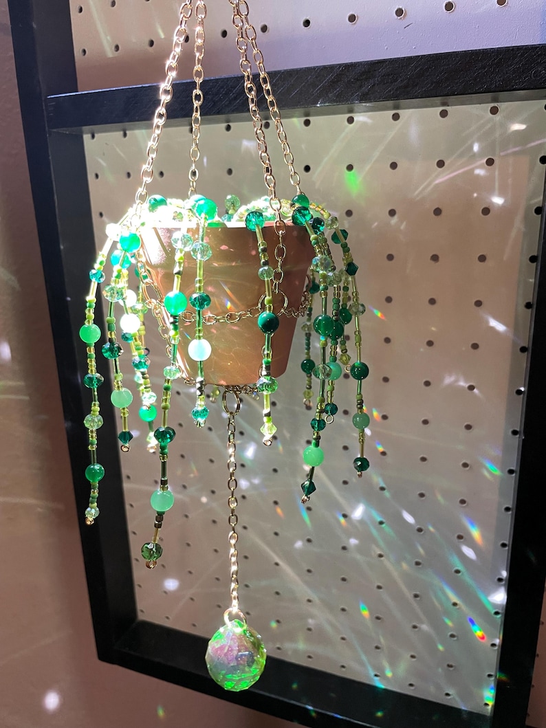 Beaded Plant Suncatcher Etsy