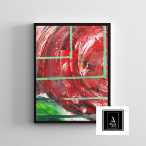 Red Abstract Geometric Shapes Art Print: Bold Colors (Digital Downloadable Art)