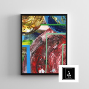 Maroon Abstract Art Print: Bold Geometrical Shapes (Digital Downloadable Art)