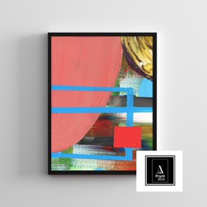 Pink & Blue Abstract Shapes Art Print: Bold Colors (Digital Download)