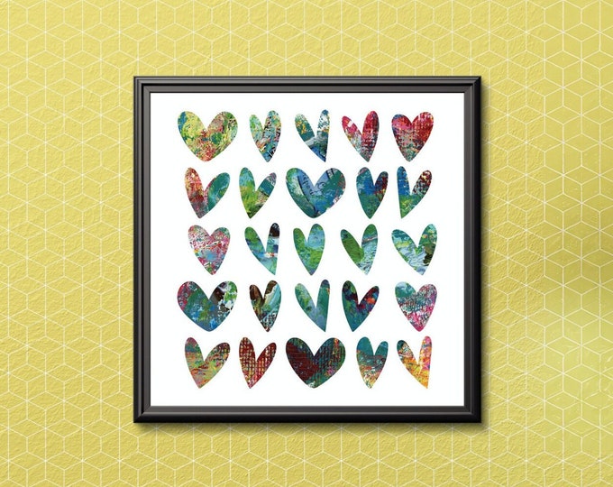 25 Eclectic Hearts: Dopamine Decor for Maximalist Apartment | Whimsical Gift for 25th Birthday or Anniversary Gift | Quirky Funky Aesthetic
