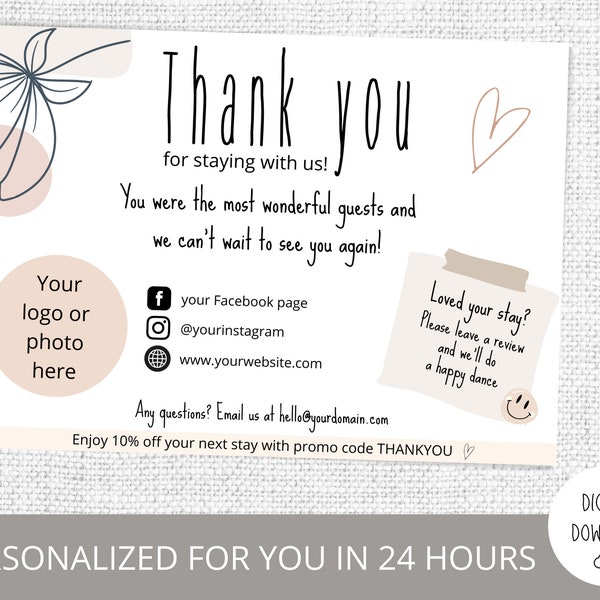 Leave Us a Review Card Etsy UK