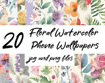 20 Floral Watercolor Phone Wallpaper with Simple Background