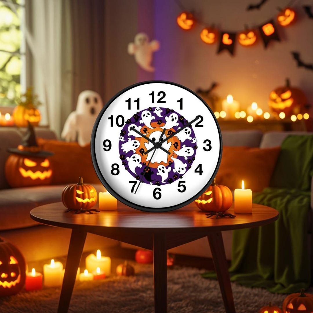 Spooky Ghost Wall Clock, Halloween Home Decor, Unique Clock Gift, Boo ...