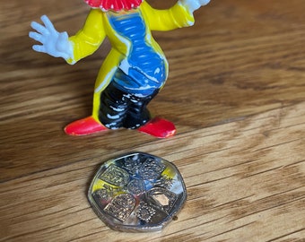 Vintage payaso figura pequeña figura de payaso circo acción figura 1960 plástico payaso juguete