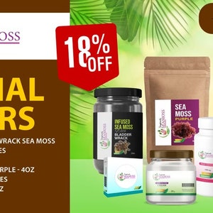 Sea Moss Capsules & Elderberry Syrup Bundle Package, Immune Health Support, Organic Herbs, 18% off