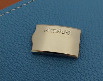 Old-Stock Benrus Logo Stainless Steel Deployment Buckle For Vintage Watch Band