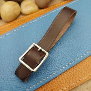 English Bridle Leather Vintage Pocket Watch Fob Strap &Nickel Finish Cast Buckle