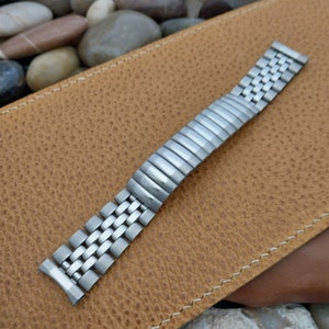 17.2mm 11/16&quot; 1960s Classic Stainless Steel Expansion nos Vintage Watch Band