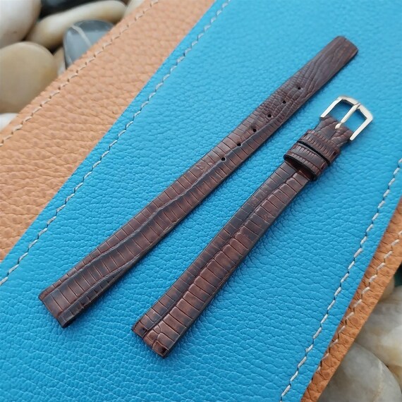 VintageWatchbandShop Vintage 10mm Seiko Lizard Classic Long Unused Watch Band Gold Rgp Logo Buckle