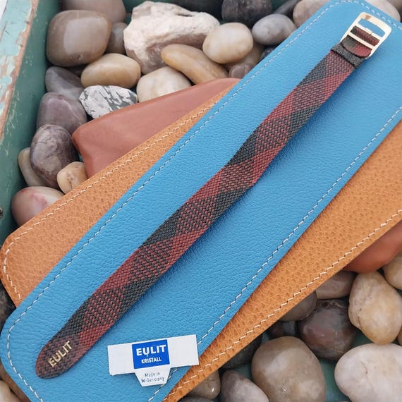 Vintage Braided Perlon Argyle Melange Single Pass Unused nos 1960s Watch Band View 4