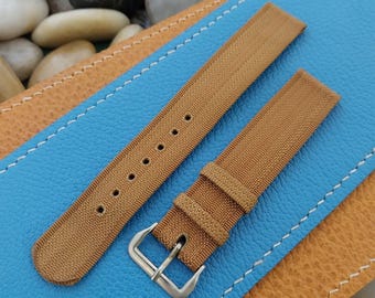 Vintage 1950s Gemex 16mm Brown Ribbed Nylon Two Piece Unused Field Watch Band