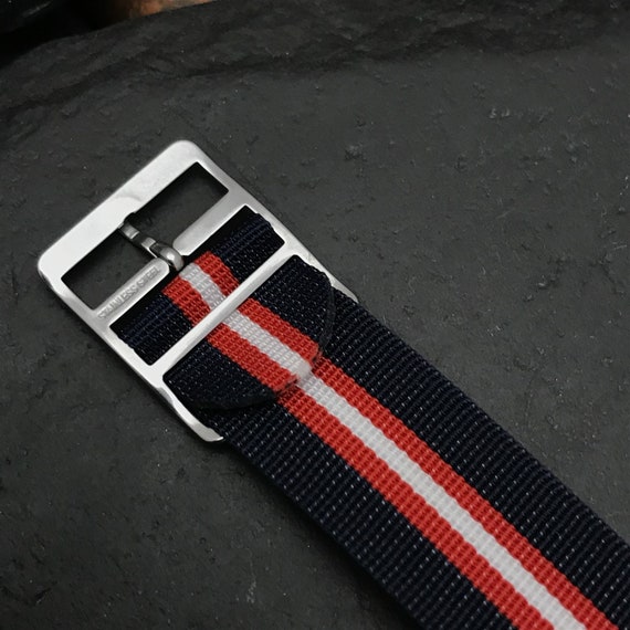 Vintage 18mm 1960s Striped Perlon Regimental Slip… - image 7