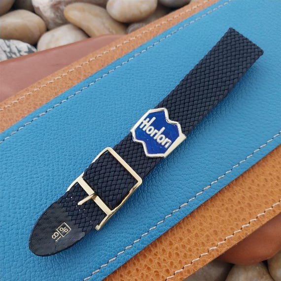Buy 18mm Braided Perlon 1960s 1970s Vintage Watch Band Dark Blue