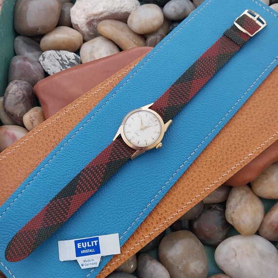 Vintage Braided Perlon Argyle Melange Single Pass Unused nos 1960s Watch Band View 6