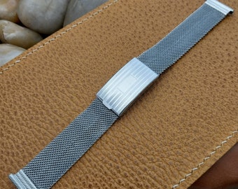 19mm 18mm 1930s Mesh Chrome Plated Nanasi Senator Long Unused Vintage Watch Band