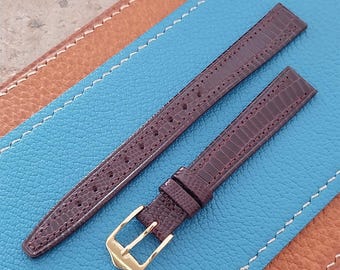 Vintage 12mm Lizard-Grain Leather Hirsch Ricoh Womens Unused Classic Watch Strap