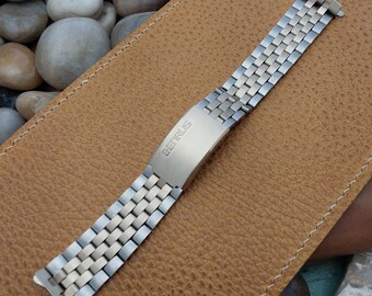 Vintage 18mm Benrus Stainless Steel Solid Link Unused Classic 1970s Watch Band