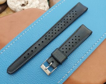 16mm Swiss Tropical SUB Black Skindiver Unused 1960s-1970s Vintage Watch Band