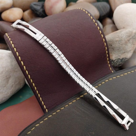 1950s Ladies 12k White Gold Filled Gemex Single Lug Unused Vintage Watch Band Etsy Nederland