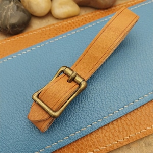 Russet Saddle Leather Pocket Watch Fob Strap & Antique Brass Finish Buckle