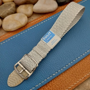 18mm Perlon Mesh Silver Eulit Panama nos Unused 1960s Vintage Watch Band