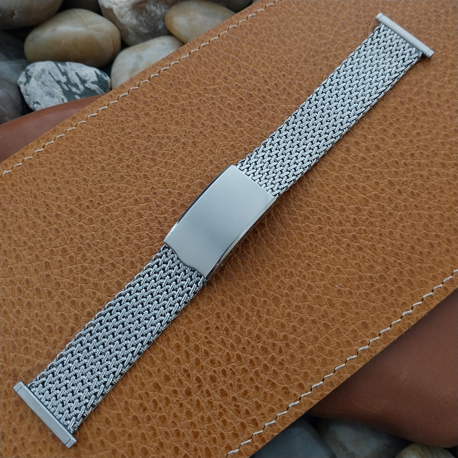 22mm Stainless Steel Mesh Elite Deluxe Bear Japan Unused 70s