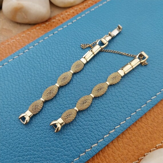 Speidel Ladies 10k Gold Filled Mesh Single Lug NOS Watch Band Safety Cha… Ladies 10k gold-filled speidel - Gem main image 2