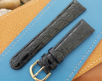 20mm Hadley Roma Tapered Imitation Crocodile Leather 20/16 Unused Watch Band