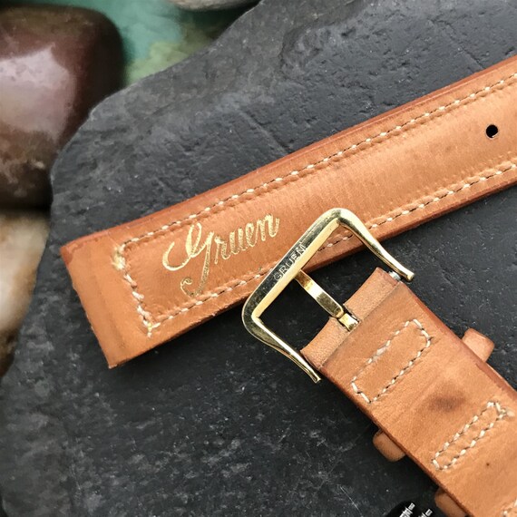 5/8" Gruen Calf Leather nos Unused Vintage Watch … - image 8