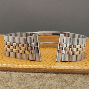 Vintage 22mm 20mm Stainless & Gold rgp Bullet Link JB Champion Unused Watch Band