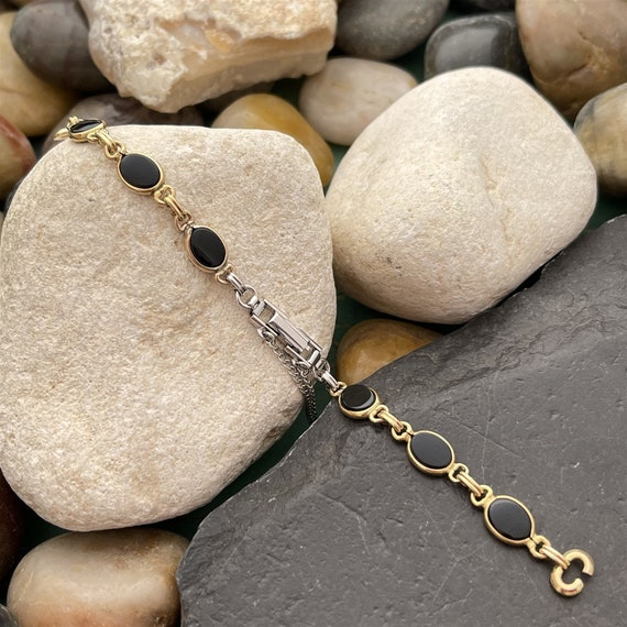 Onyx Stone White & Yellow Gold-Filled Womens 1960… - image 3