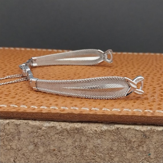 White Gold-filled Mesh Ladies Speidel Teardrop Unused 1960s  display picture 2