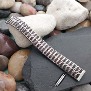 5/8&quot; JB Champion Stainless Steel & Lizard Unused 1950s nos Vintage Watch Band