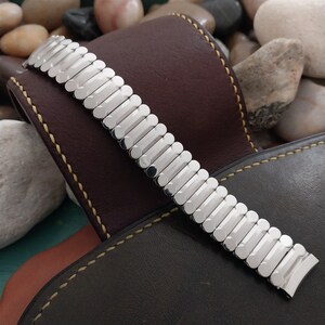1960s Vintage Watch Band 5/8&quot; Baldwin Stainless Steel Unused Old-Stock Expansion