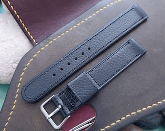 A-11 Elgin Buckle & Champion Black Buffalo Calf Unused Vintage Watch Band