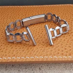 Art Deco 1940s JB Champion Lance Stainless Steel nos Unused Vintage Watch Band