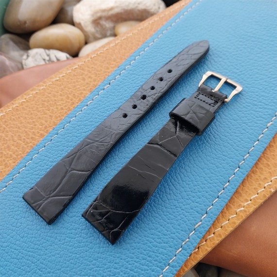 Caravelle Black Textured Leather Watch Strap Caravelle by Bulova Women main image 4